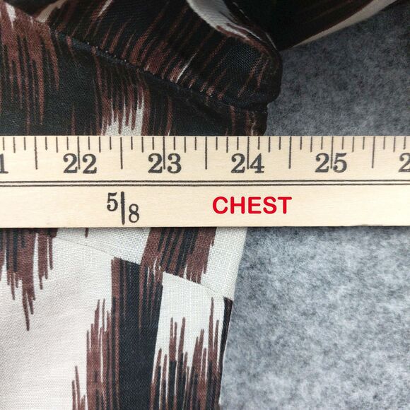 Chicos Top Jacket Sz 3 Linen Brown 3/4 Sleeve Button Pockets Modern Lagenlook - Picture 4 of 10